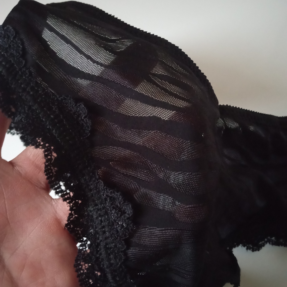 Panties Set (8) Black Tiger Lace Panties Size Small